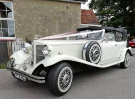 Convertible Beauford wedding car hire in Lewes